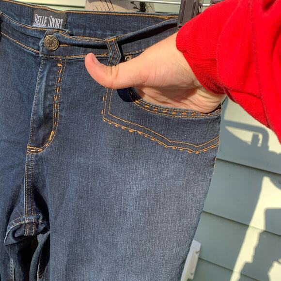 Belle Sport Dark Wash Midrise Blue Jeans - Picture 13 of 13